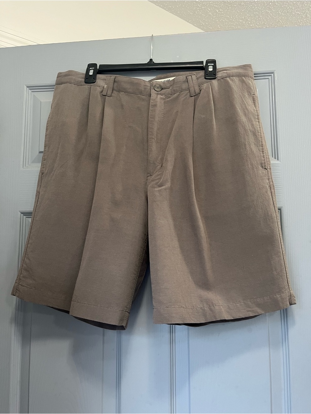 Men's Flat Front Shorts in Taupe - Classic Casual Style
